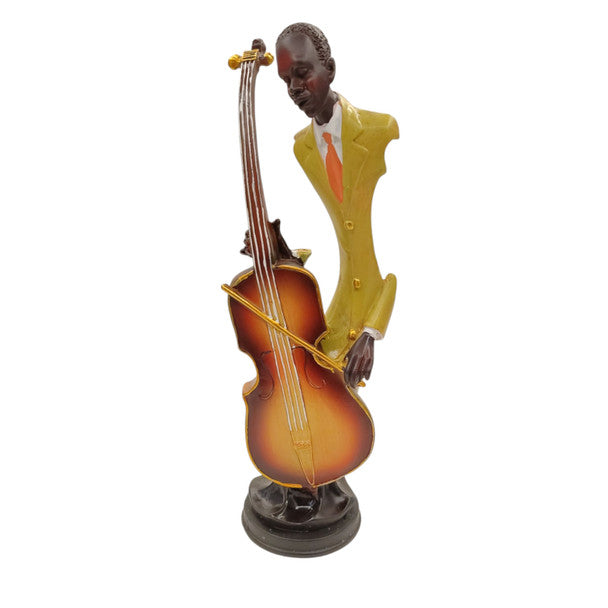 Yellow suit musician playing bass