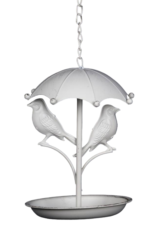 Bird Feeder Ornate Antique White