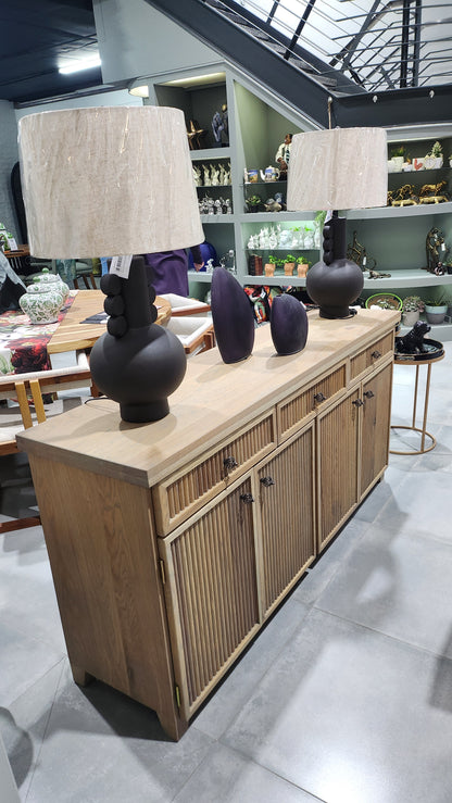 Oak server fluted