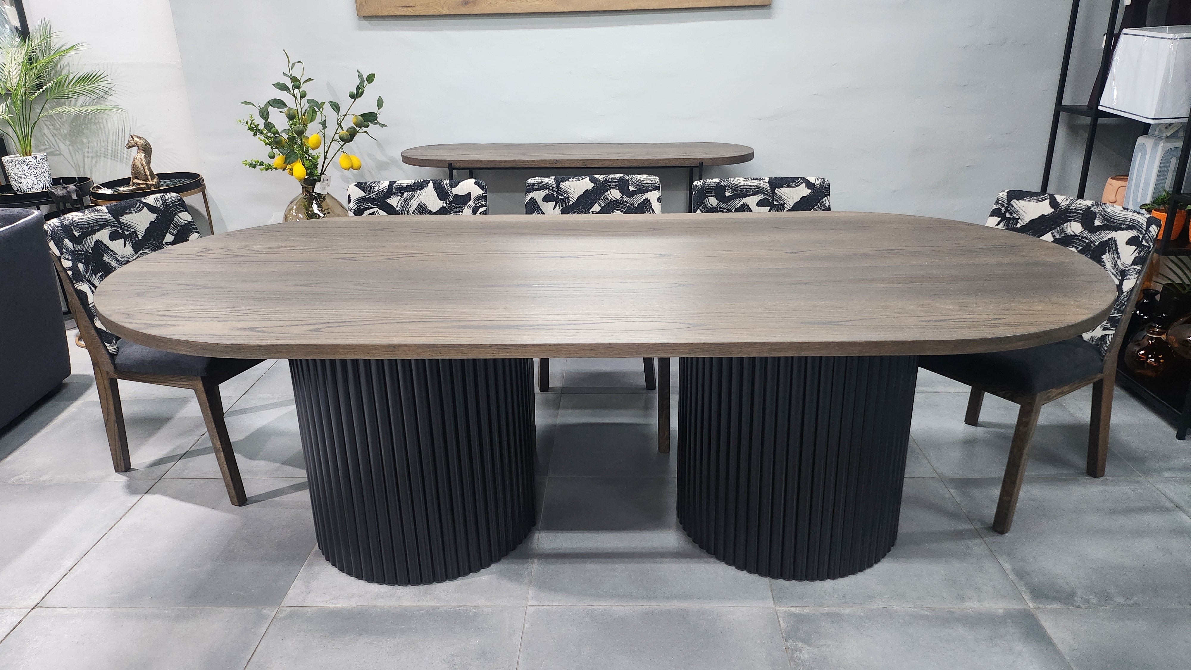 Oval oak dining table