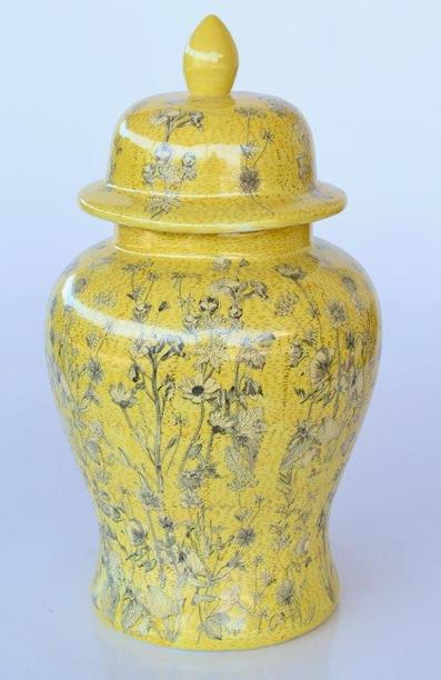 EXTRA LARGE YELLOW DAISY GINGER JAR