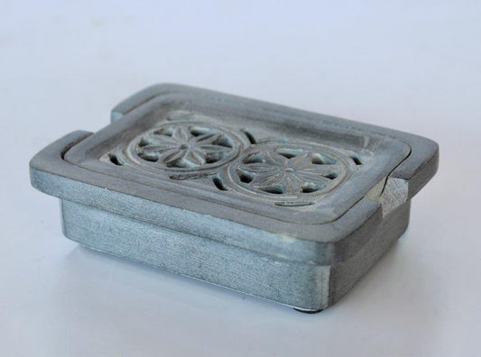 Grey soap stonge cutout soap dish