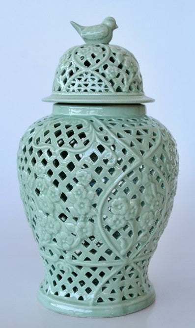 Ginger jar cut out with bird lid