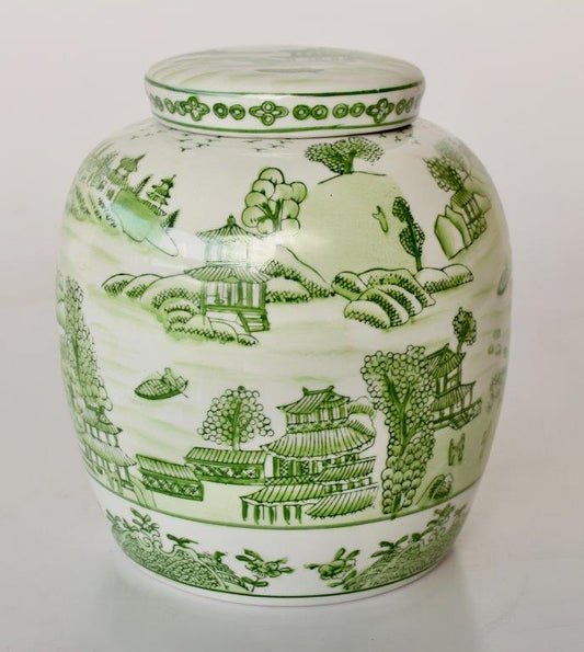 Chinese medium lime green ginger jar