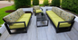 Checkered patio set
