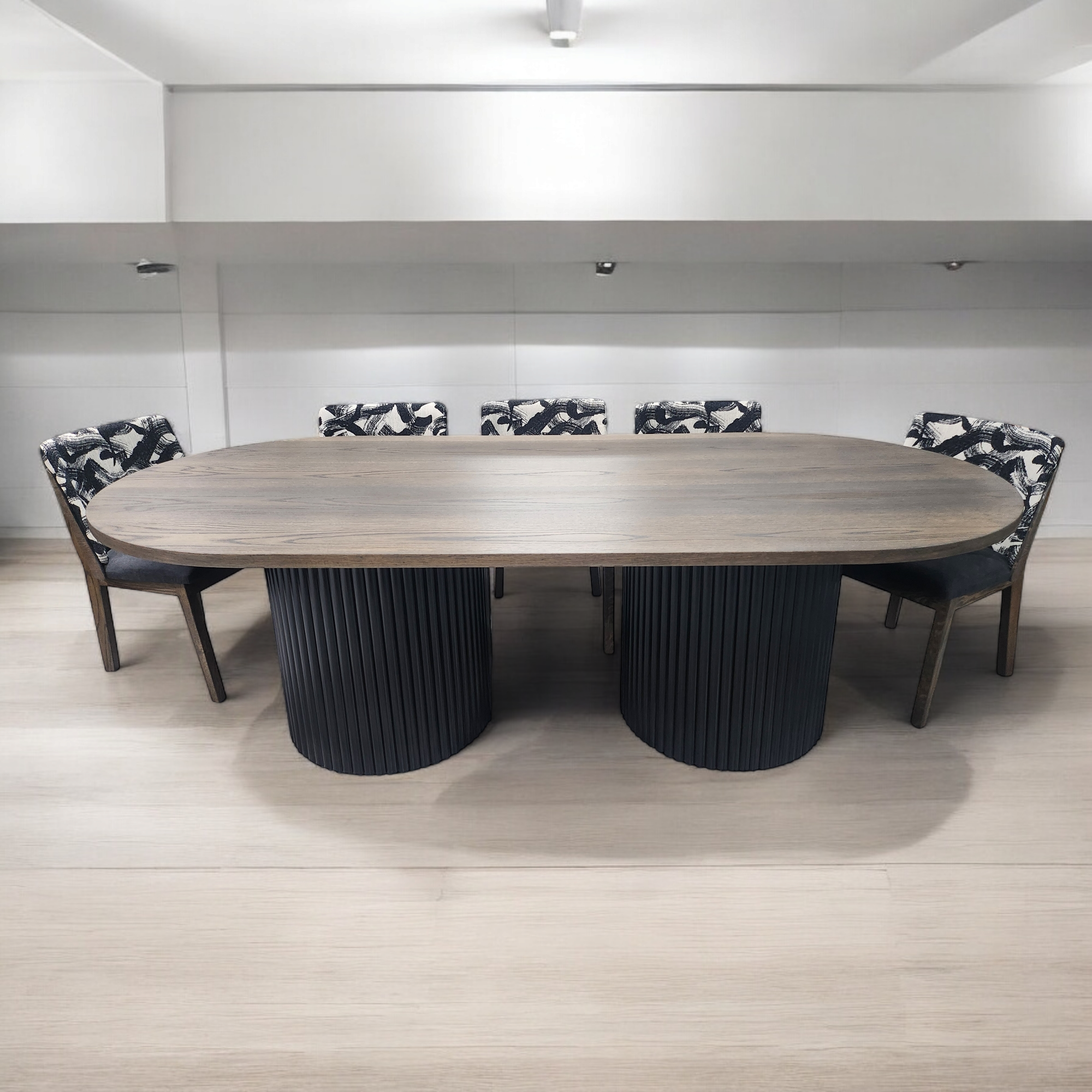 Oval oak dining table