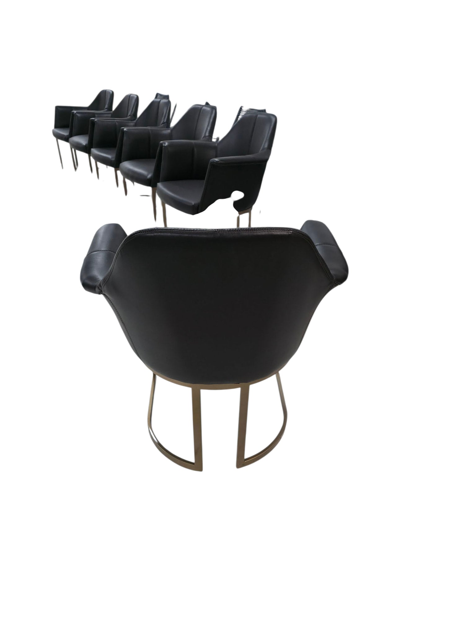 Tub chair with gold legs