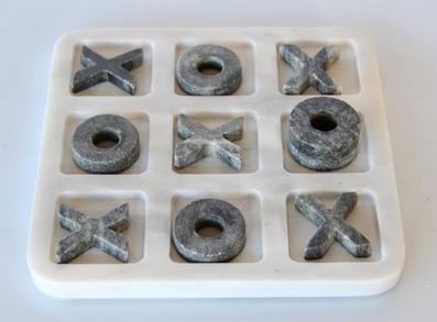 White and grey marble noughts and crosses game