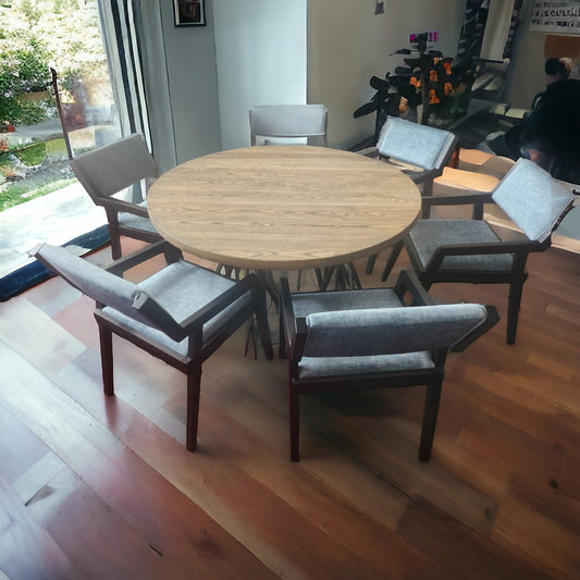 Ashwood Dining room set with Designer Steel legs