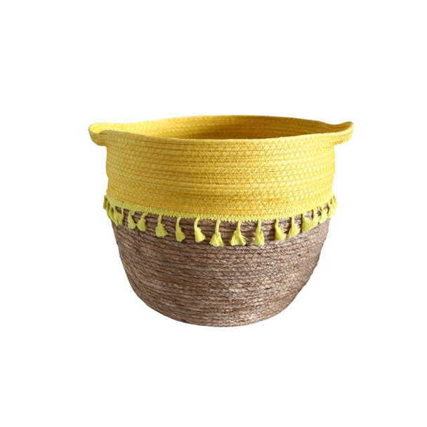 Weaved basket set yellow