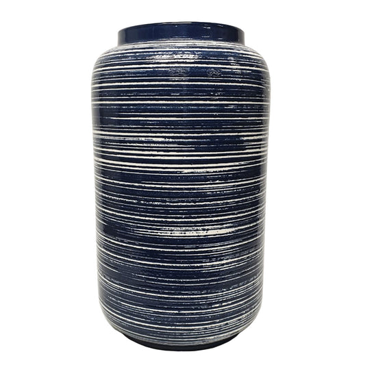 Blue and white ceramic urn