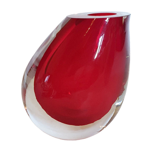 Crimson clear vase