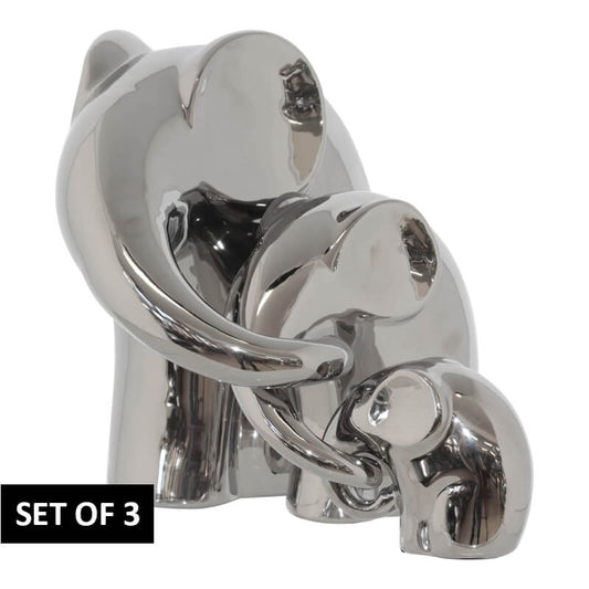 Silver cascading elephant set