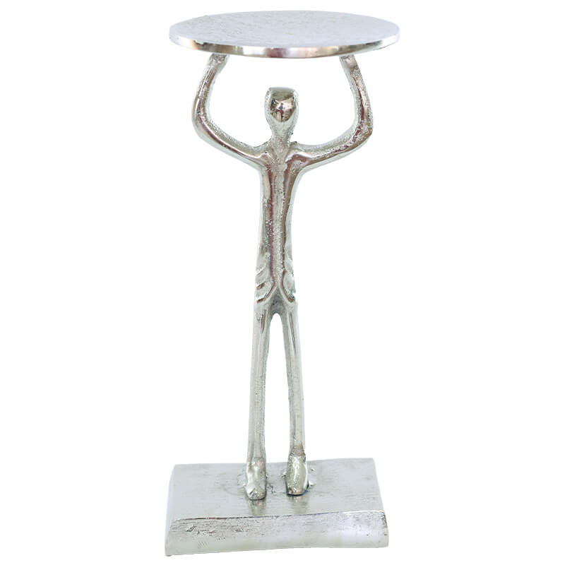 Man lifting pillar sculpture