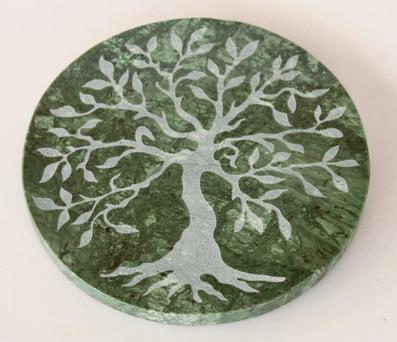Green tree of life marble board