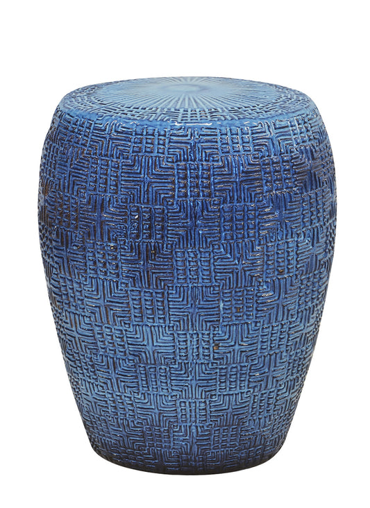 Garden stool mosaic blue