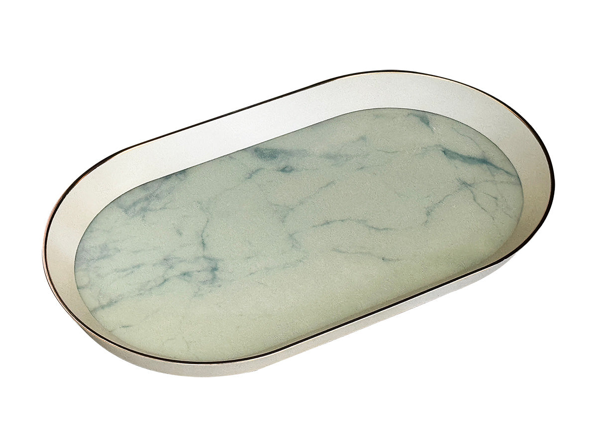 Oval glass tray