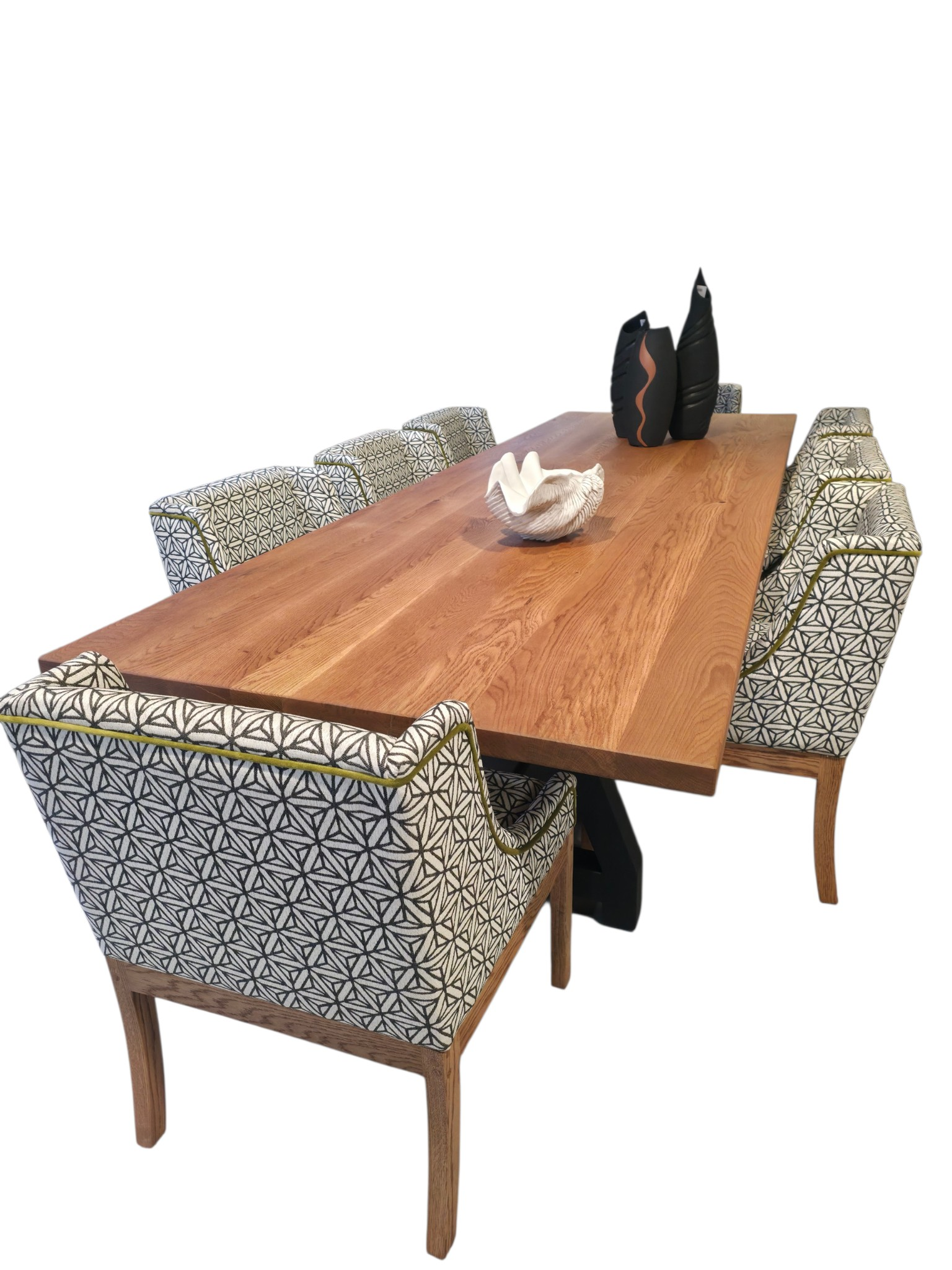 Solid oak dining room table