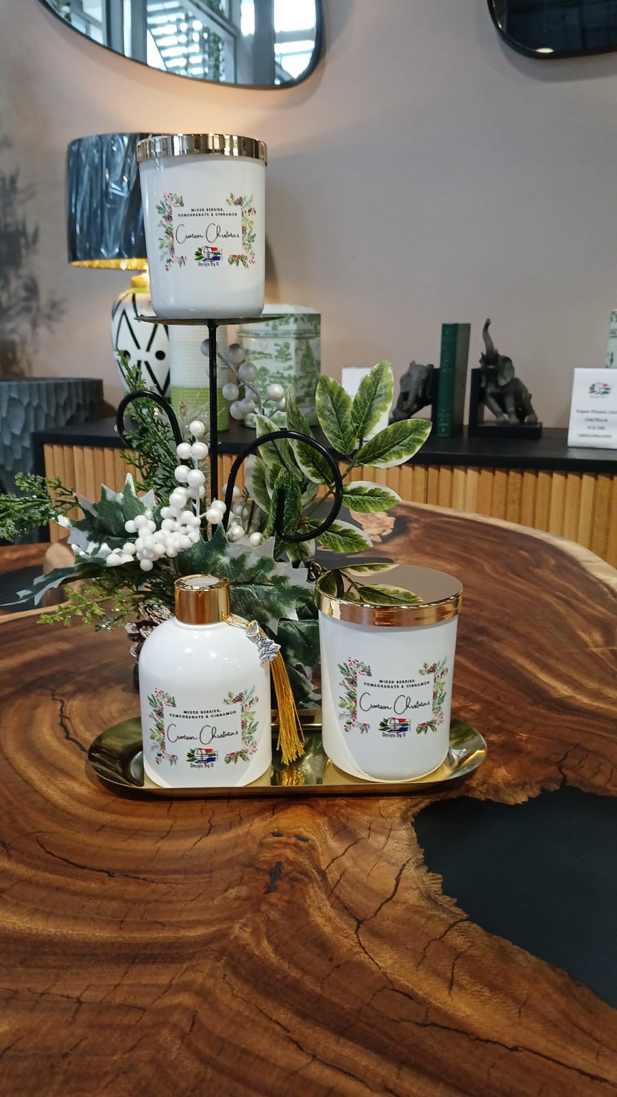 Crimson Christmas candle