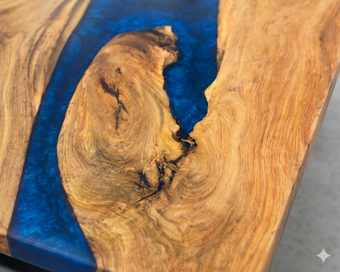 Deep blue resin