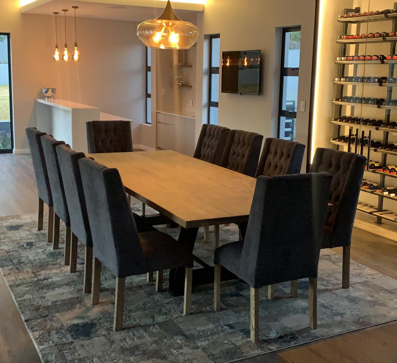 10 Seater Oak Table and Chairs